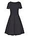 STYLEWORD Women's Short Sleeve V Neck Casual Elegant Dress(Black,S)