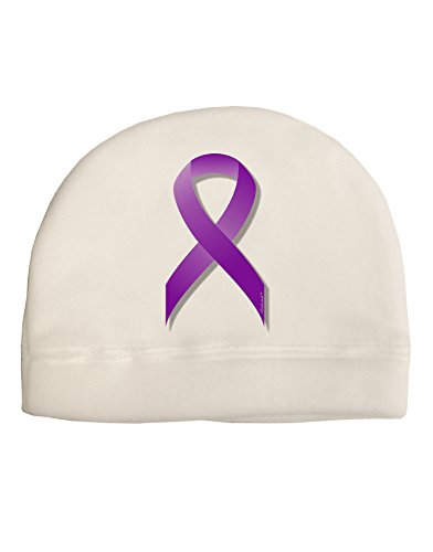 TooLoud Crohnâ€™s Disease Awareness Ribbon - Purple Child Fleece Beanie Cap Hat