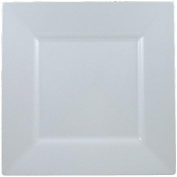 Maryland Plastics Plastic 9.5" | White | Simply Squared | 10 Pcs. Plate
