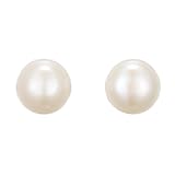 JewelryPalace Women's 6-10mm Freshwater Cultured Pearl Button Ball Stud Earrings 925 Sterling Silver