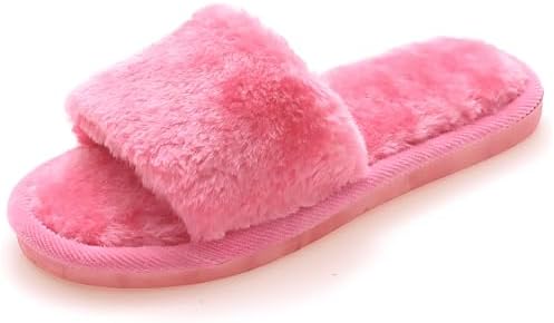 Crazy Lady Women's Fuzzy Fluffy House Slippers Cozy Cute Open Toe
