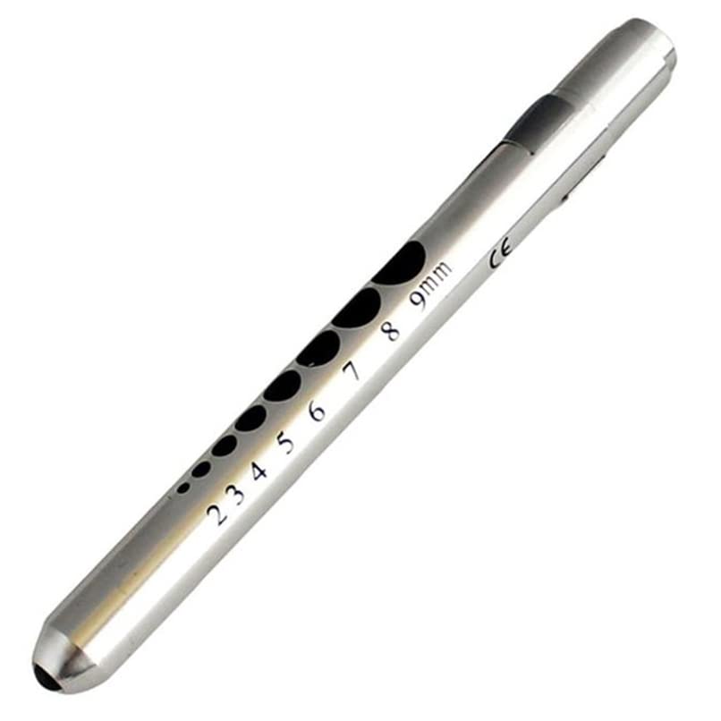 BE-TOOL Mini Pen Torch Light Diagnostic Medical Penlight, Mini Reusable LED Penlight Flashlight Pen Torch for Home Outdoor Doctor Nurse EMT Emergency (Silver, 1 Pack)