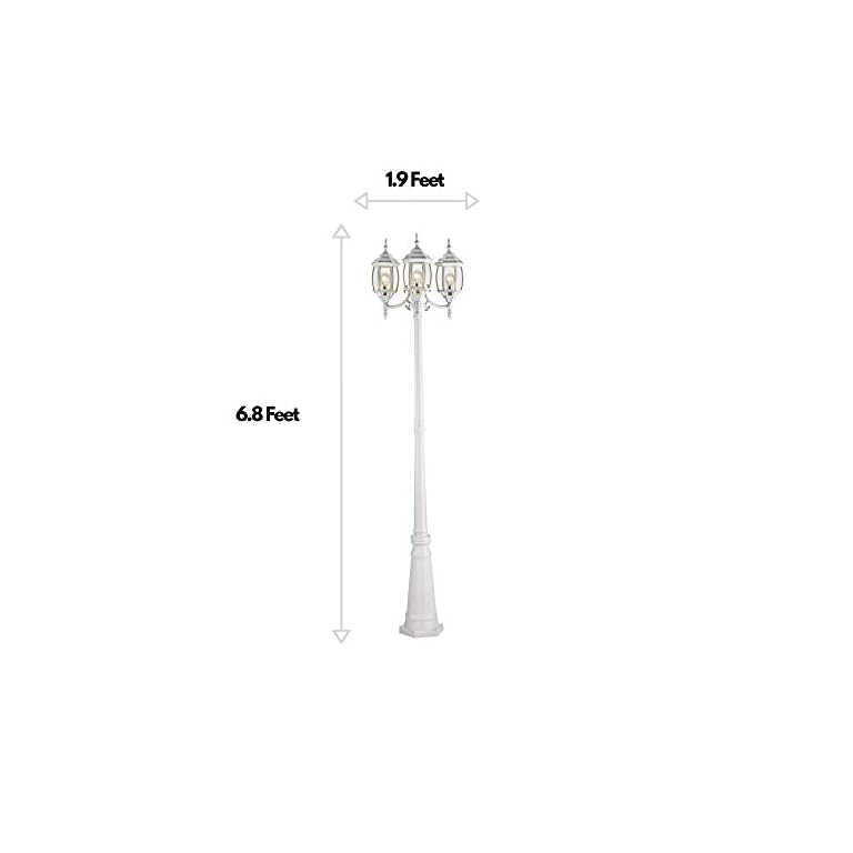 Noma Outdoor Street Light | Waterproof Outdoor Lamp Post Light with Triple-Head Design for 