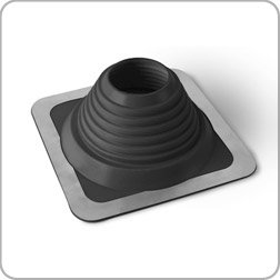 Roof Flashing, Low Temperature, 70mm to 178mm (3" to 6") Diameter, Black, Flue Liner, Chimney Pipe ducting, Weather Seal