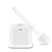 Topsky 3 Pack Toilet Brushes with Holder Set, Compact Toilet Bowl Brush Cleaner with Storage Caddy Long Handle Stiff Bristles Brush, White
