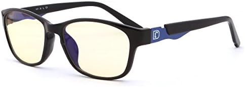 MALO Computer Glasses with Amber Tinted Lenses Anti Blue Rays Anti-glare Anti-reflective for Deep Sleep Gamer Eye Fatigue Relief Blue Light Blocking Eyeglasses(Unisex,Black Frame)
