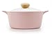 Neoflam Retro 5qt Non-Stick Ceramic Coated Stockpot with Integrated Steam Vent, Silicone Hot Handle Holder Included, Saute Pot, Casserole, Dutch Oven, 5-QT w/Glass Lid, Pink