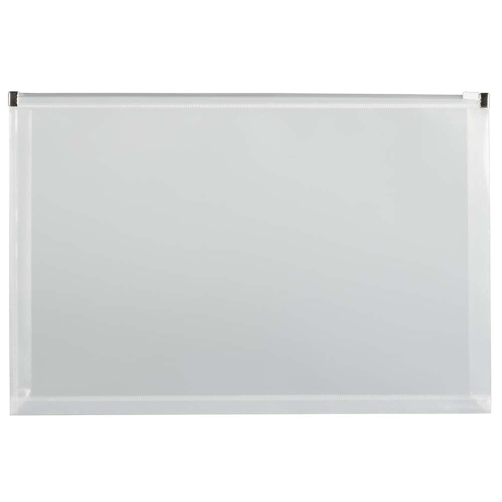 JAM PAPER Plastic Wallet Envelopes with Zip Closure - Booklet - 241.3 x 266.7 mm - Clear - 12/Pack