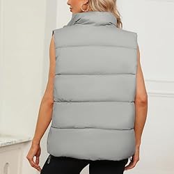 Century Star Grey Gray Puffer Vest for Women's