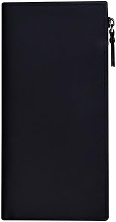 Wallet Terzsl Faux Leather Multi-slot Men Business Matte Long Wallet Zipper Handbag Clutch - Coffee