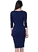 Miusol Women's Square Neck Busniess Peplum Fitted Casual Bodycon Dress Medium Navy Blue