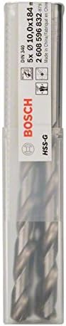 Bosch 5x PRO Metal HSS-G Twist Drill Bit Long Length (for Non-ferrous metals, Steel, diameter 10,00 mm