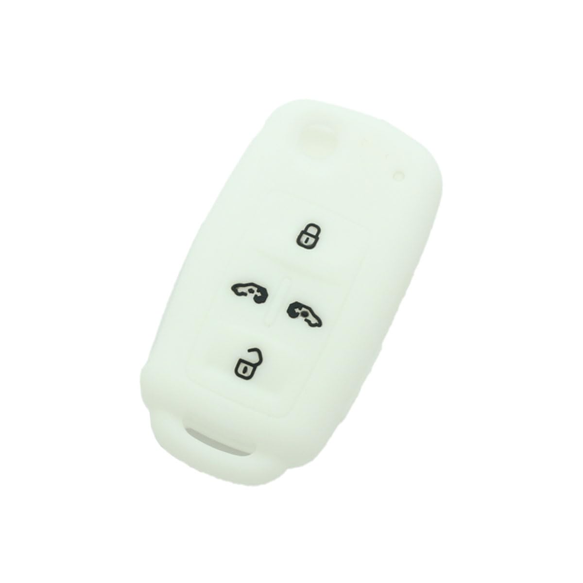 BROVACS Silicone Cover Protector Case Holder Skin Jacket Compatible with VOLKSWAGEN Sharan Caravelle SEAT 5 Button Flip Remote Key Fob 4+1 BTN CV4806 White