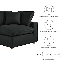 Modway Commix Modular Sofa, Corner Chair, Black