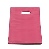 100 x Small Pink Punch Out Handle Gift Fashion Party Market Plastic Carrier Bags 7.25