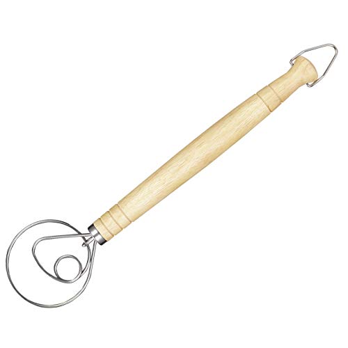 Danish Dough Whisk LXUNYI 13 Inch Bread Dutch Dough Whisk Hand Mixer