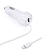 iPhone 6s Car Charger, Bullem Lightning Coiled Car Charger Adapter for iPhone 6/6s 6 Plus with extra 2.1A High Speed USB port, White