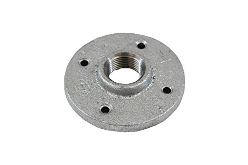 Galvanized Malleable Iron Pipe Floor Flanges Fittings with Four Holes Threaded FNPT 1/2 in. Pack of 10