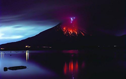 Amazon Co Jp 桜島火山の噴火 溶岩 自然災害 日本 キャンバスの 写真 ポスター 印刷 旅行 風景 景色 50cmx33cm ホーム キッチン