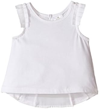Kardashian Kids Baby Girl's Jersey Tee with Pleated Sleeve and Crepe Pleat Back (Infant) White Tank Top 3M