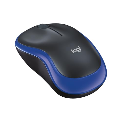 Logitech M185 Wireless Mouse, 2.4GHz with USB Mini Receiver, 12-Month Battery Life, 1000 DPI Optical Tracking, Ambidextrous, Compatible with PC, Mac, Laptop - Blue, Pack of 4
