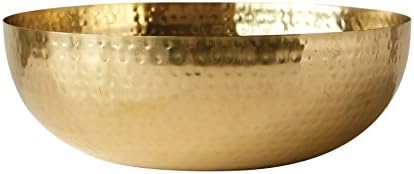 Inventive Co-Op Spherical Hammered Steel Bowl, 14″, Gold,DA7392