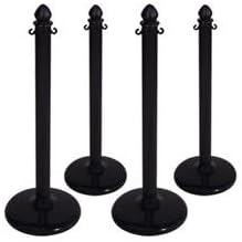 Plastic Stanchion 4 Pack for Crowd Control - Black