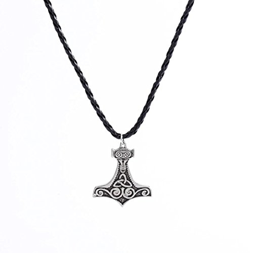 Hammer Of Thor Mjolnir Pendant Necklace, Fascinating, Unpara Creative Nordic Scandinavian Viking Hammer Pendant (B)