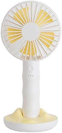 USB Hand Fan Portable Mini Handheld Fan, Rechargeable Desktop Fan Battery Operated Personal Small Fan with Removable Stand for Office or Home,Yellow