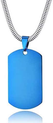 1PCS Dog Tag Men Women Stainless Steel Pendant Chain Necklace Gift