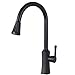 KOFOS Single Handle High Arc Matte Black Kitchen Faucet, Kitchen Sink Faucet With Pull Down Sprayer