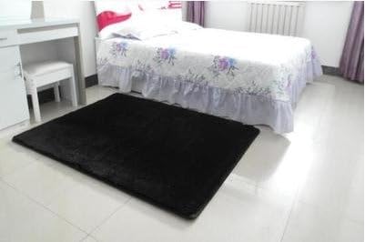 Norson Home Textiles, Ultra Soft 3 Cm Thick Indoor Morden Area Rugs Pads, New Arrival Fashion Color [Bedroom] [Livingroom] [Sitting-room] [Rugs] [Blanket] [Footcloth] for Home Decorate. (Black, 31.5* 62.3 inches (80* 160cm))