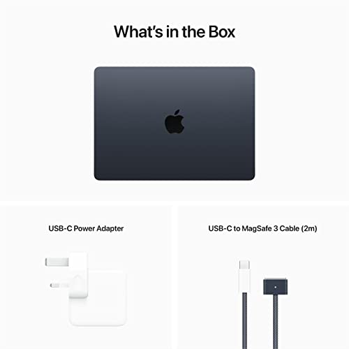 Apple 2022 MacBook Air laptop with M2 chip: 13.6-inch Liquid Retina display, 8GB RAM, 512GB SSD storage, backlit keyboard, 1080p FaceTime HD camera. Works with iPhone and iPad; Midnight