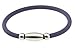 Navy Blue Silicone Rubber Bracelet / Anklet Titanium [Ion Therapy] Magnetic Clasp Small Unisex Size for Women Boy Girl Men