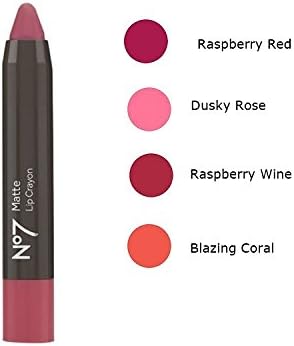 Boots No7 No7 Matte Lip Crayon - Raspberry Red / Dusky Rose / Raspberry Wine / Blazing Coral (Raspberry Red)