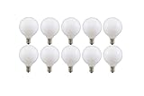 Triangle Bulbs T20631-10 (10 pack) - 60G16.5/WH, 60 Watt, G16.5 Decorative Globe, 120 Volt, White, E12 Candelabra Base Incandescent Light Bulb, 10  Pack