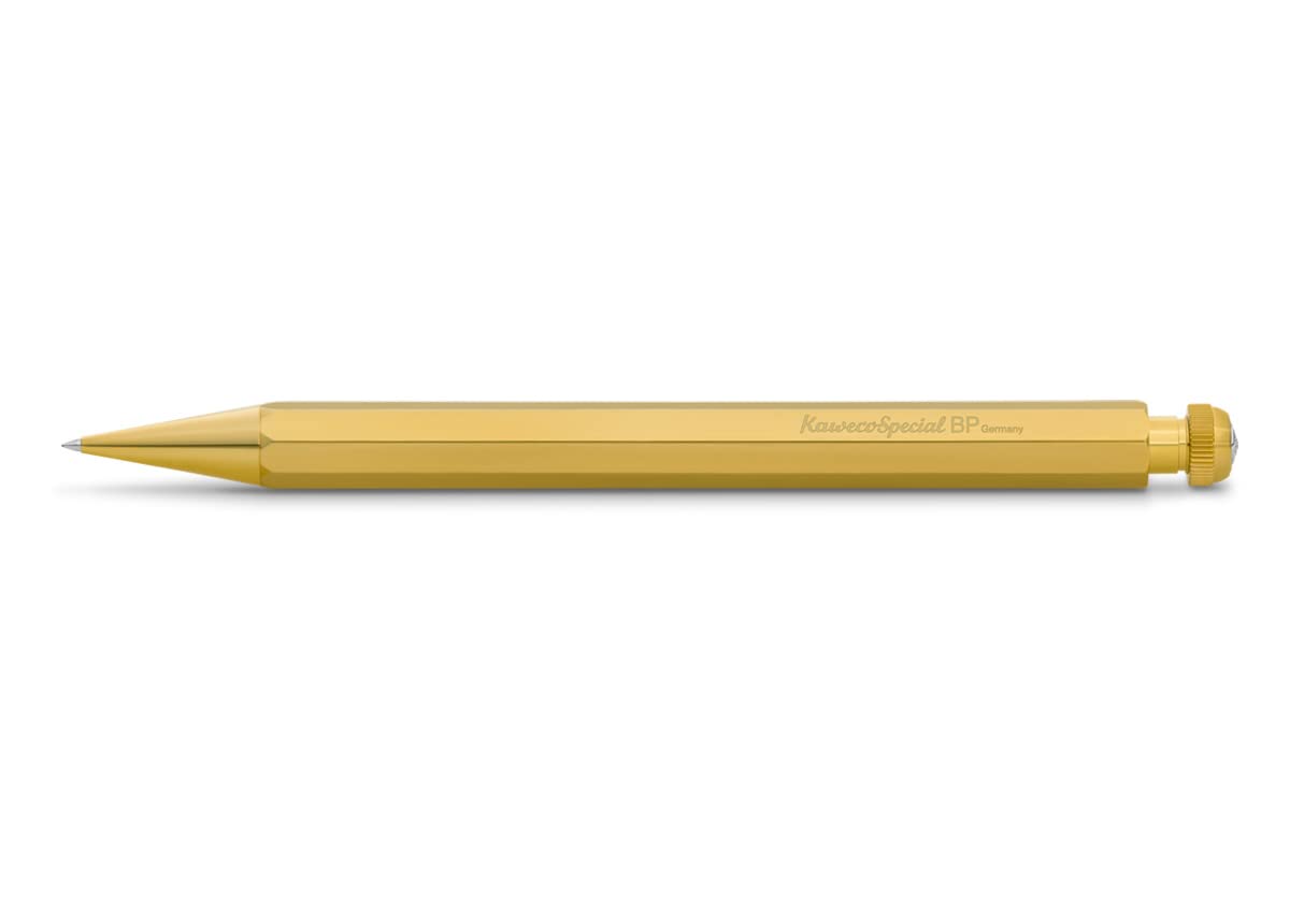 Kaweco SPECIAL Ball Pen Brass I Retractable Ballpoint Pen with Standard G2 Refills in a Tin Box I Aluminium Ball Pen 14 cm