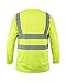 Kolossus 100% Polyester ANSI Class 2 Compliant High Safety Visibility Long Sleeve Safety Shirt (Yellow, Large)