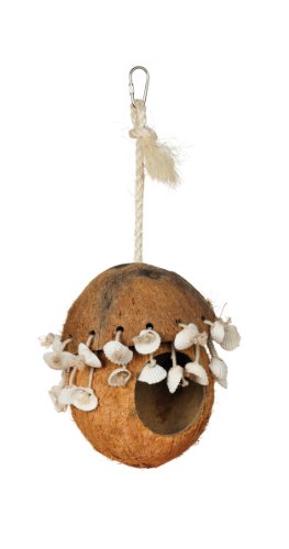 Prevue Hendryx 62802 Naturals Coco Hideaway with Shells Bird Toy