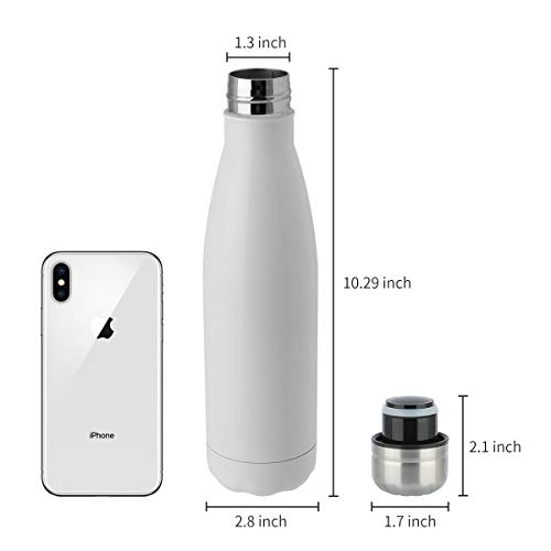Water Bottle Stainless Steel Vacuum Insulated Double Walled Cola Shape Thermoses (White) - Thumbnail 6