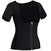 Firstr Women Neoprene Sauna Sweat Waist Trainer Vest for Weight Loss Gym Workout Body Shaper Tank Top Shirt with Zipper … (Black, Small)