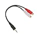 3.5mm Stereo Aux Male to 2-RCA Adapter L R Female Audio Cable Cord Wire 20cm
