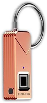 Fingerprint Lock –Jxwstar Portable Fingerprint Padlock Security No Password,360 ° Touch 1 Second Fast Unlock,Lightweight &amp; Waterproof For Suitcases,Golf Bags,Handbags,School Bags,Cupboards (rose gold)