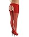 Sheer Crotchless Pantyhose Black Red or Beige Regular