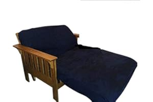OctoRose Navy, Twin Size 39x75+8" Easy Fit Fitted Futon Cover Bonded Micro-Suede Sofa Daybed Mattress Slipcover | Elastic Backing (Navy, Twin Size)