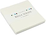 Moda Bella Solids White Bleached 9900PP-98 Charm Pack, 42 5-inch Cotton Fabric Squares