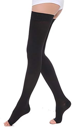 Thigh High 15-20 mmHg Compression Stockings Collection（Open Toe, Footless, Closed Toe）Women Men Edema Varicose Veins