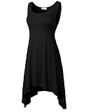 H2H Womens Scoop Neck Sleeveless Asymmetrical Hem Solid & Tie Dye Tunic Top