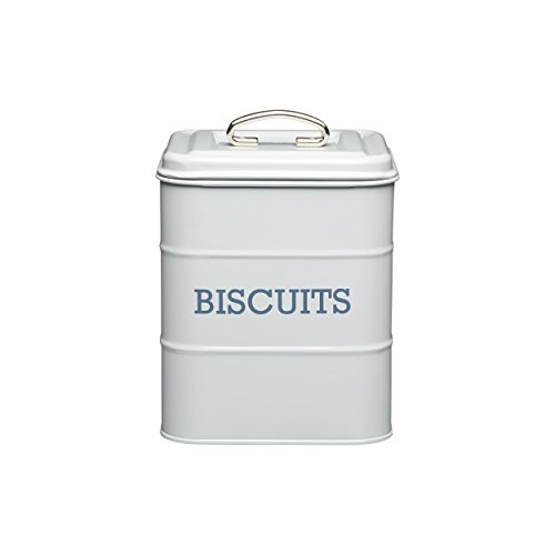 Living Nostalgia Biscuit Storage Tin, 14.5x19cm, Grey, Tagged