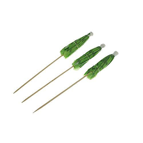 Bilipala Green Tropical Coconut Palm Tree Paper Umbrellas Cocktail Parasol Picks Cupcake Toppers Picks, Pack of 20 - Thumbnail 4